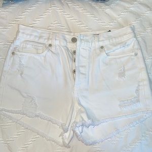 Blank NYC white denim shorts